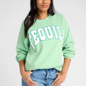 Project Social T Tequila green sweatshirt crew neck L XL EUC college